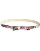 Kate Spade Roseprint Skinny Leather Bow Belt - Lyst