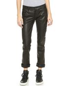 Paige Jimmy Jimmy Crop Leather Pants - Black - Lyst