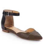 DV by Dolce Vita Gavy Embossed Leather Ankle-Strap Flats - Lyst
