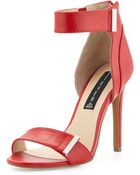 Steven By Steve Madden Lizete Plated Zip Sandal Red 8 12 - Lyst