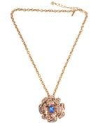 Oscar de la Renta Crystal Flower Brooch and Necklace - Lyst