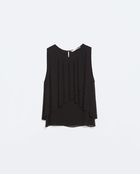 Zara Pleated Top - Lyst
