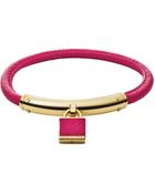Michael Kors Logo Padlock Leather Bracelet - Lyst