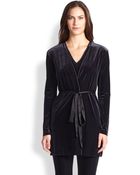 Josie Natori Velvet Short Robe - Lyst