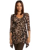 Karen Kane Leopard Print Handkerchief Top - Lyst