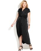 Michael Kors Michael Plus Size Fauxwrap Maxi Dress - Lyst
