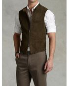 John Varvatos Zip Front Leather Vest - Lyst