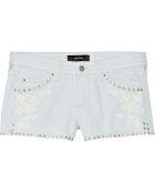 Isabel Marant Garbo Studded Embroidered Denim Shorts - Lyst
