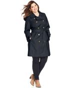 London Fog Plus Size Belted Double-Breasted Trench Coat - Lyst