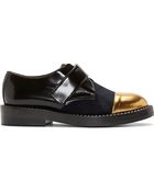 Marni Midnight Calfhair and Gold Toecap Derby Shoes - Lyst