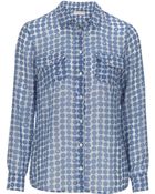 Stefanel Polka Dot Print Georgette Blouse - Lyst