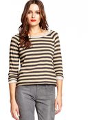 Michael Stars 3/4 Sleeve Reversible Crew Neck Sweater - Lyst