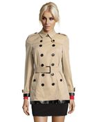 Burberry London Honey Cotton 'Marlborough' Double Breasted Trench Coat - Lyst