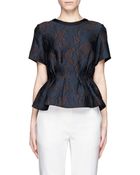 3.1 Phillip Lim Cloqué Pleat Peplum Top - Lyst
