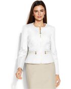 Calvin Klein Zip-Front Collarless Jacket - Lyst