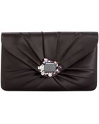 Sondra Roberts Satin Jewled Envelope Clutch - Lyst