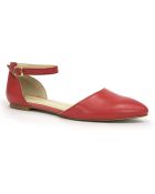 Tahari Jessica Leather Ankle-Strap Flats - Lyst