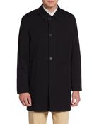 Saks Fifth Avenue Black Wool Car Coat - Lyst