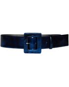 Alice + Olivia Square Buckle Mirror Leather Belt - Lyst