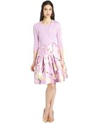 Oscar de la Renta Blossom Print Silk-Wool Skirt - Lyst