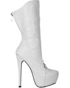 Akira Debby 3 Mid Calf Boot In White - Lyst