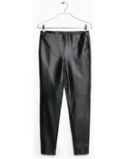 Violeta By Mango Faux Leather Trousers - Lyst