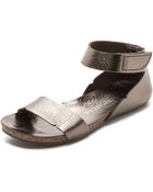 pewter flat sandals