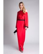 Amanda Wakeley Sayo Wrap-Front Silk Gown - Lyst
