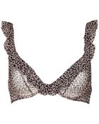 Chantal Thomass Ruffled Leopard Tulle Bra With Underwire - Lyst