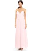 Zimmermann Silk V Maxi Dress - Pearl - Lyst