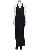 Rick Owens Aurora Plunging-V Gown Dress - Lyst