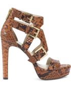 Michael Kors Lucinda Python-Print Platform Sandal - Lyst