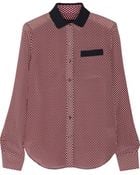 Theory Rogene Geometricprint Silkcrepe Shirt - Lyst