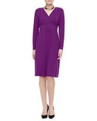 Eileen Fisher Jersey Knee-length Long-sleeve Dress - Lyst