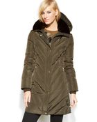 Michael Kors Michael Faux-Fur Hooded Quilted Down Puffer Coat - Lyst