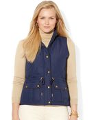 Lauren by Ralph Lauren Plus Quilted Drawstring Vest - Lyst