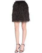 Raoul Lila Ostrich Feather Mini Skirt - Lyst