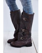 Jeffrey Campbell Swash Belted Panel Tall Boot - Lyst