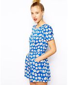 Oasis Daisy Print Playsuit - Lyst