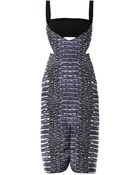 Dion Lee Cutaway Croc-Print Dress - Lyst