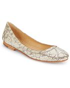 Frye Carson Cracked Metallic Ballet Flats - Lyst
