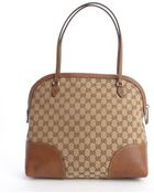 Gucci Brown Gg Canvas 'Bree' Medium Shoulder Bag - Lyst