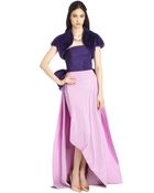 Oscar de la Renta Bi-Color Silk Faille Gown With Bow Back - Lyst