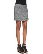Rebecca Minkoff Nell Tweed Zip-Trim Skirt - Lyst