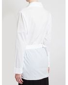 Ann Demeulemeester Belted Long Cotton Shirt - Lyst