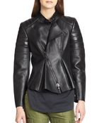 3.1 Phillip Lim Leather Peplum Motorcycle Jacket - Lyst