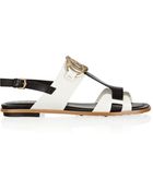 Tod's Embellished Twotone Leather Sandals - Lyst