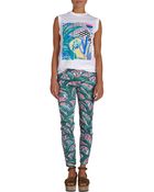 Kenzo Leaves Print Cropped Skinny Jeans - Lyst