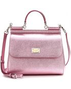Dolce & Gabbana Miss Siciliy Metallic-Leather Tote - Lyst