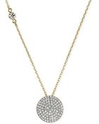 Michael Kors Crystal Pavé Disc Pendant Necklace - Lyst